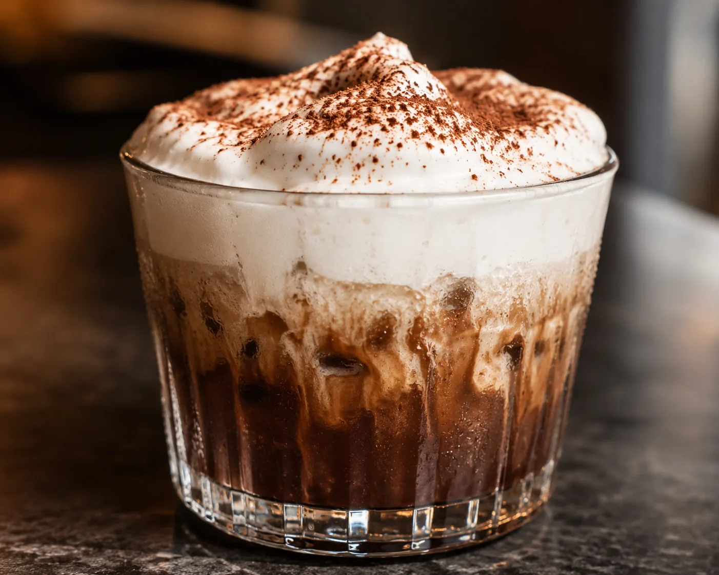 Close-up of the coconut foam on Fomo Coffee