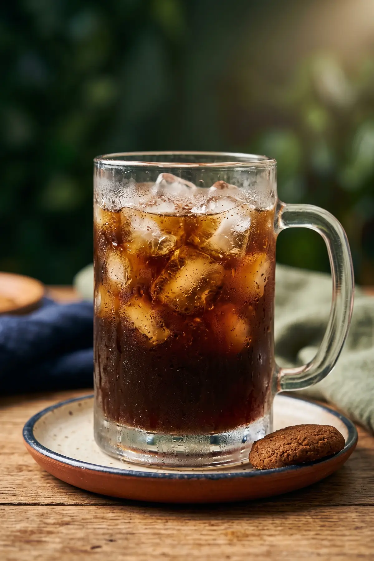 A glass of gingerbread iced coffee