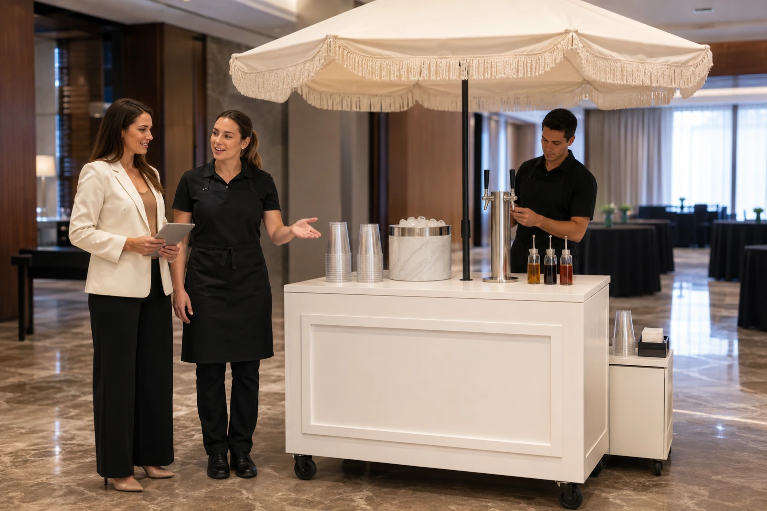 Corporate coffee cart — risk reversal